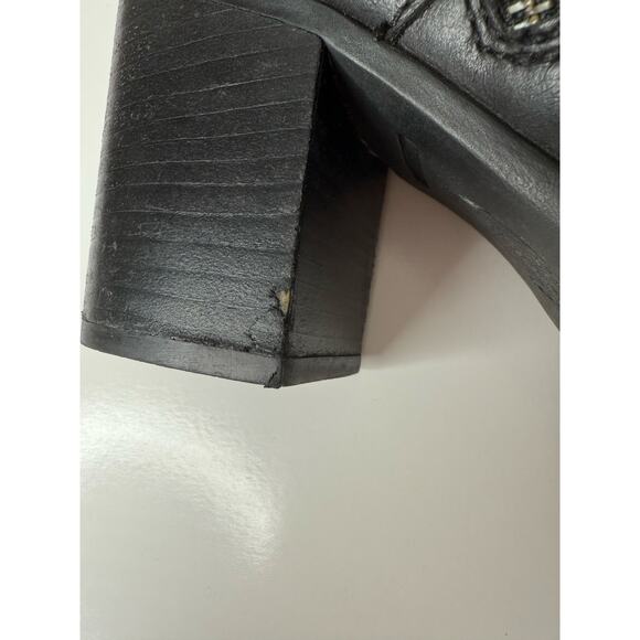 Born Women's Camryn Leather Calf Boots 8 Black Grunge Moto Biker Western Casual - Picture 9 of 9